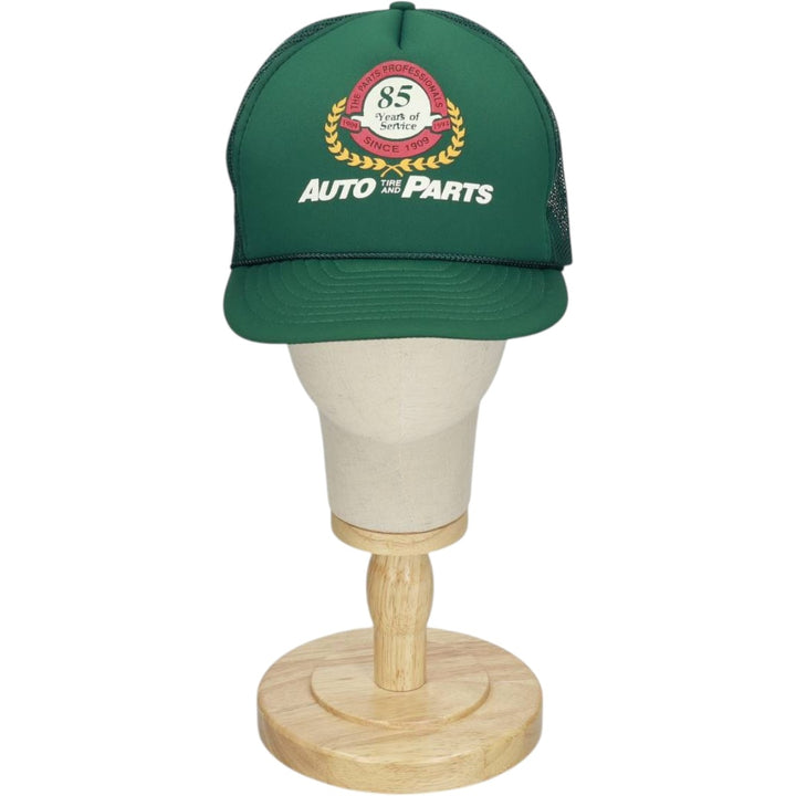 90'S AUTO TIRE AND PARTS Trucker Cap, Advertising Mesh Cap, One Size Fits All, Vintage polyester Green type dark green Vintage Second Hand