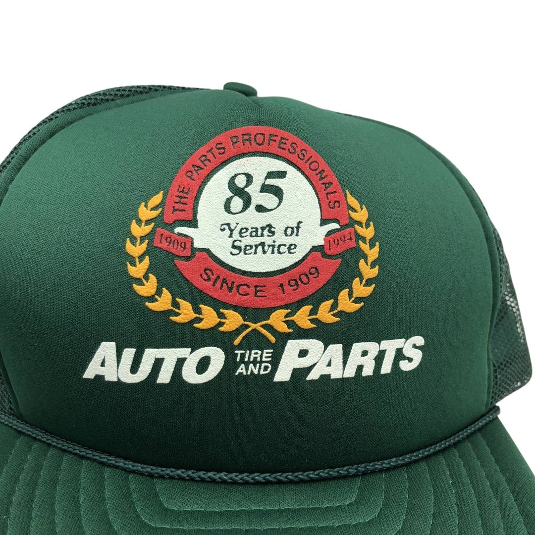 90'S AUTO TIRE AND PARTS Trucker Cap, Advertising Mesh Cap, One Size Fits All, Vintage polyester Green type dark green Vintage Second Hand