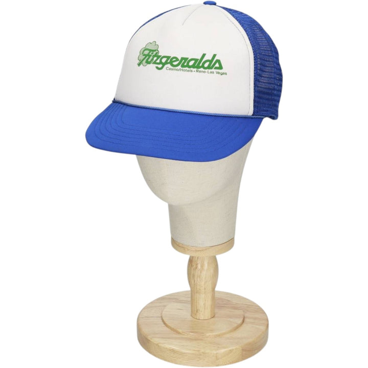 90'S NISSIN Fitzgeralds Trucker Cap, Advertising Mesh Cap, One Size Fits All, Vintage polyester blue type Vintage Second Hand