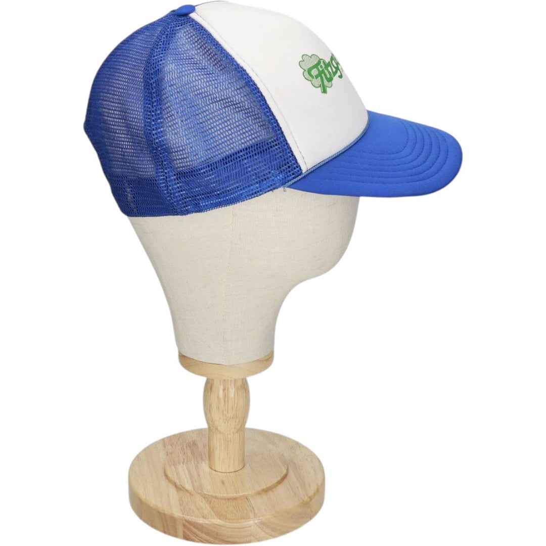 90'S NISSIN Fitzgeralds Trucker Cap, Advertising Mesh Cap, One Size Fits All, Vintage polyester blue type Vintage Second Hand