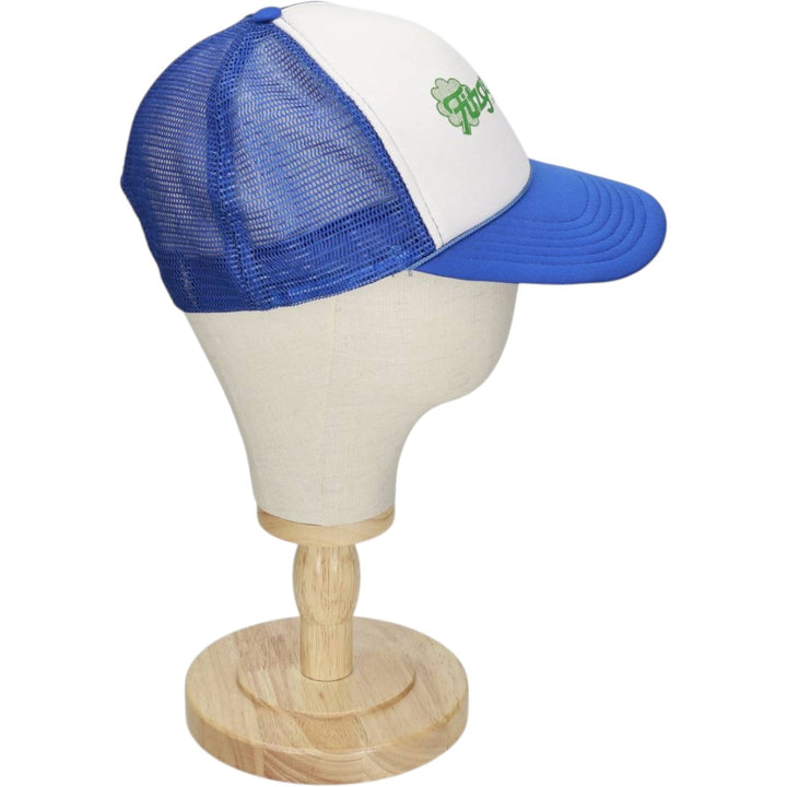90'S NISSIN Fitzgeralds Trucker Cap, Advertising Mesh Cap, One Size Fits All, Vintage polyester blue type Vintage Second Hand