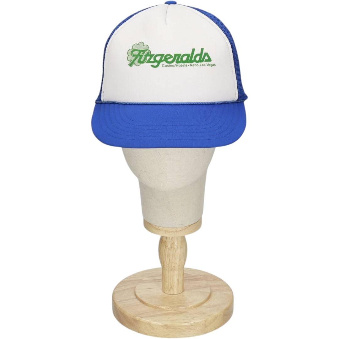 90'S NISSIN Fitzgeralds Trucker Cap, Advertising Mesh Cap, One Size Fits All, Vintage polyester blue type Vintage Second Hand