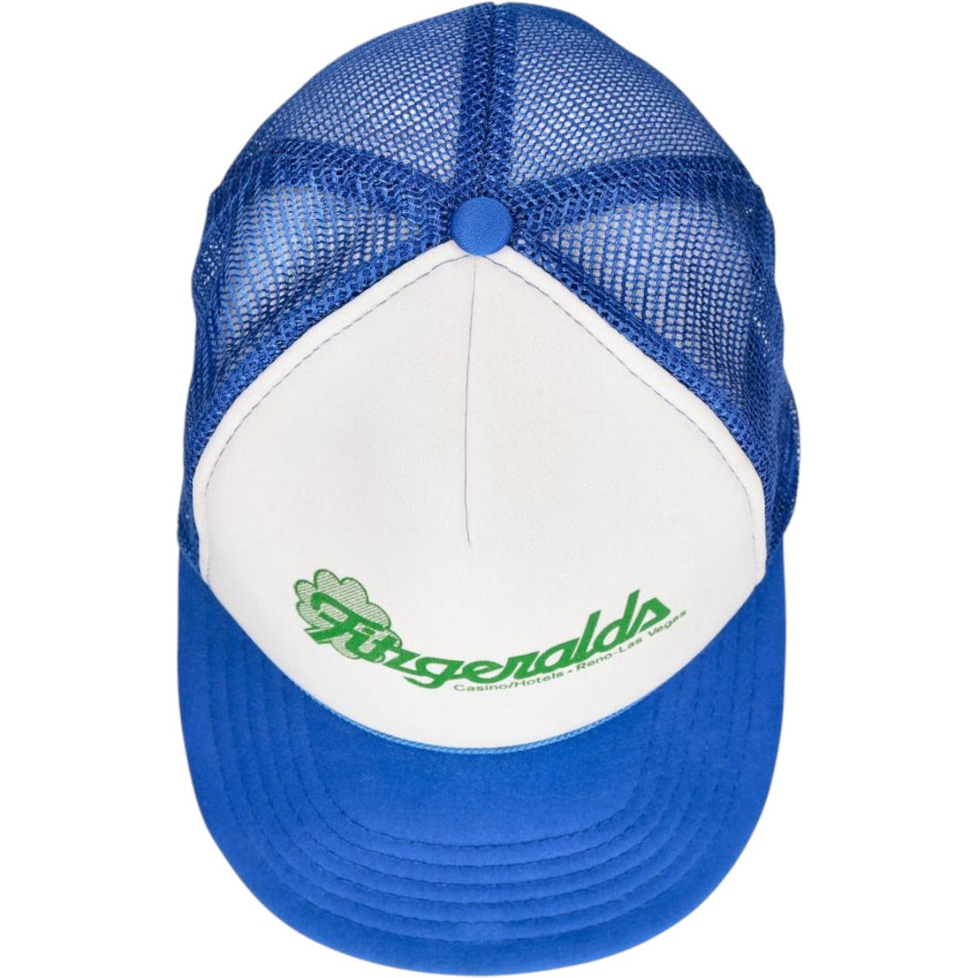 90'S NISSIN Fitzgeralds Trucker Cap, Advertising Mesh Cap, One Size Fits All, Vintage polyester blue type Vintage Second Hand