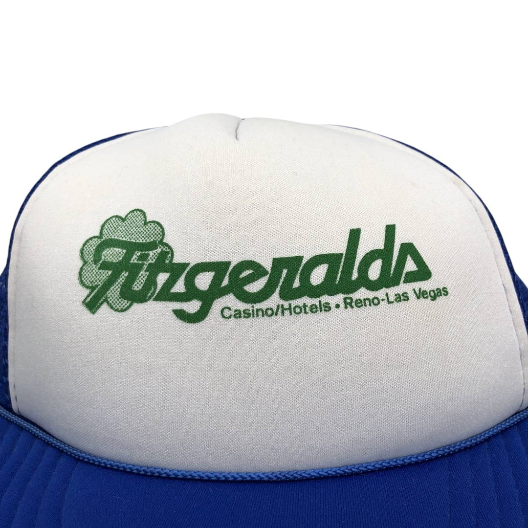 90'S NISSIN Fitzgeralds Trucker Cap, Advertising Mesh Cap, One Size Fits All, Vintage polyester blue type Vintage Second Hand