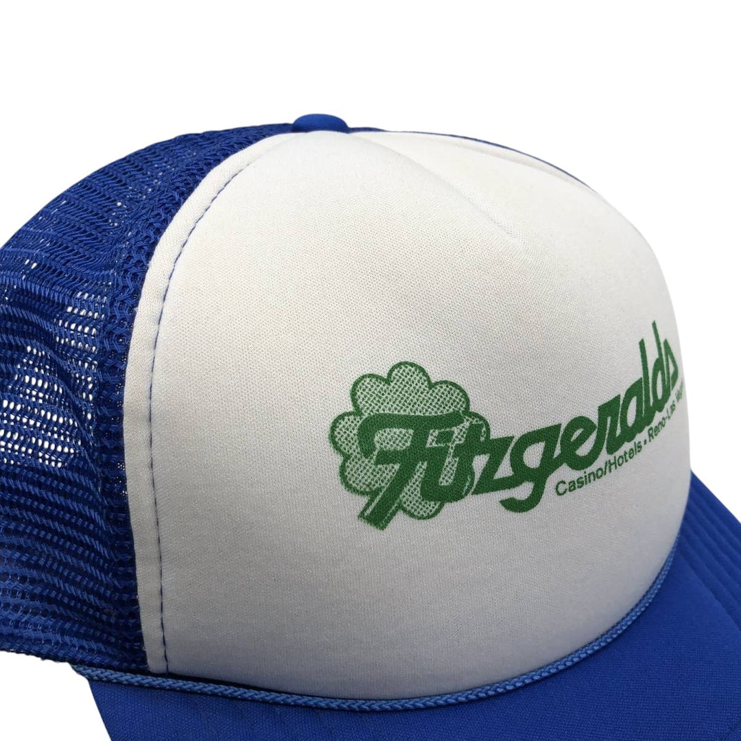 90'S NISSIN Fitzgeralds Trucker Cap, Advertising Mesh Cap, One Size Fits All, Vintage polyester blue type Vintage Second Hand