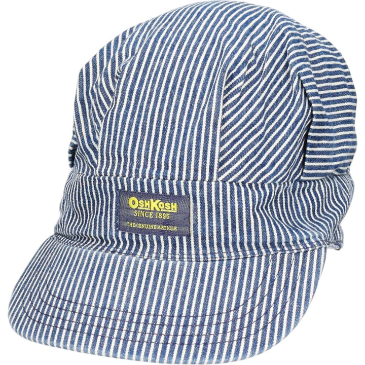 Osh Kosh Hickory Stripe Work Cap (One Size Fits All) unclear navy blue type Vintage Second Hand