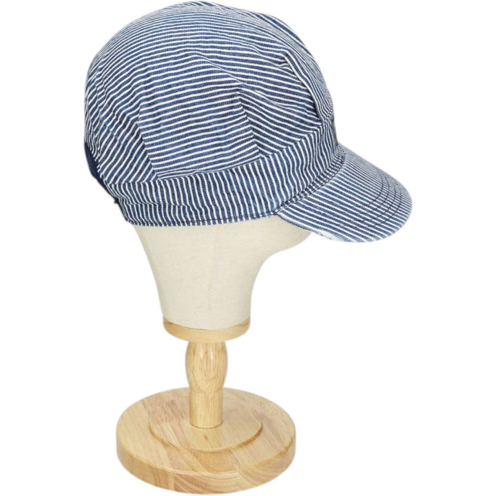 Osh Kosh Hickory Stripe Work Cap (One Size Fits All) unclear navy blue type Vintage Second Hand