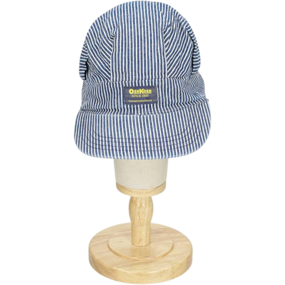 Osh Kosh Hickory Stripe Work Cap (One Size Fits All) unclear navy blue type Vintage Second Hand