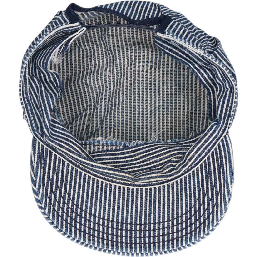 Osh Kosh Hickory Stripe Work Cap (One Size Fits All) unclear navy blue type Vintage Second Hand