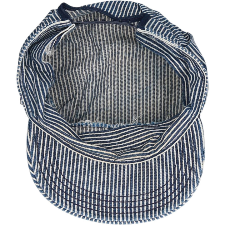 Osh Kosh Hickory Stripe Work Cap (One Size Fits All) unclear navy blue type Vintage Second Hand