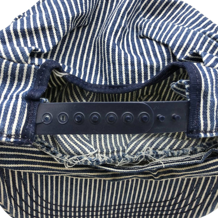 Osh Kosh Hickory Stripe Work Cap (One Size Fits All) unclear navy blue type Vintage Second Hand