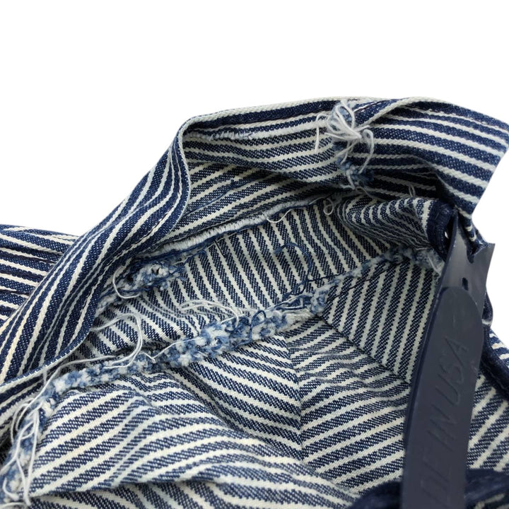 Osh Kosh Hickory Stripe Work Cap (One Size Fits All) unclear navy blue type Vintage Second Hand