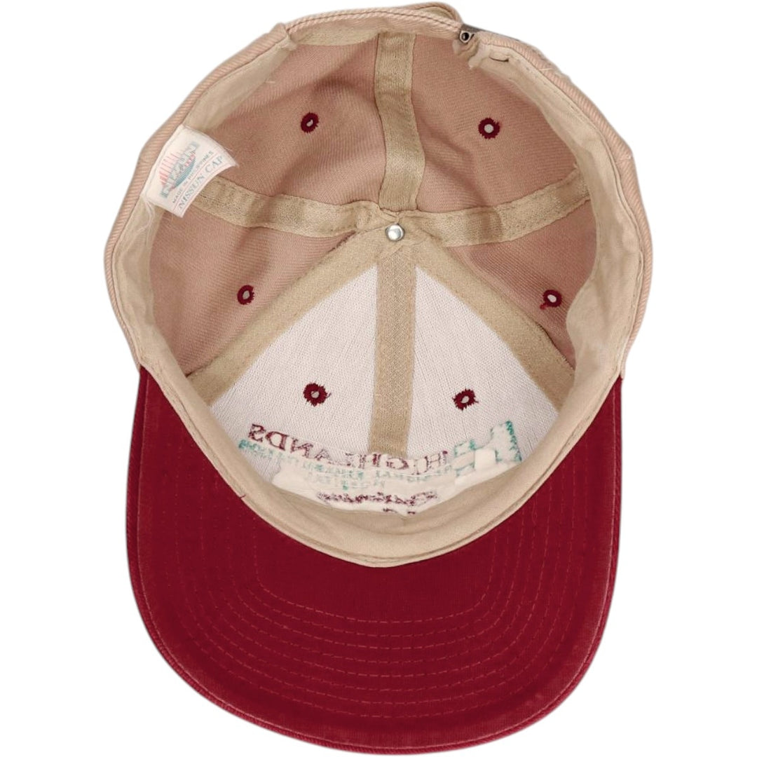 ~90'S NISSUN Two-Tone Advertising 6-Panel Cap, One Size Fits All, Vintage unclear Beige type Vintage Second Hand
