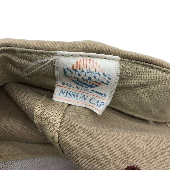 ~90'S NISSUN Two-Tone Advertising 6-Panel Cap, One Size Fits All, Vintage unclear Beige type Vintage Second Hand