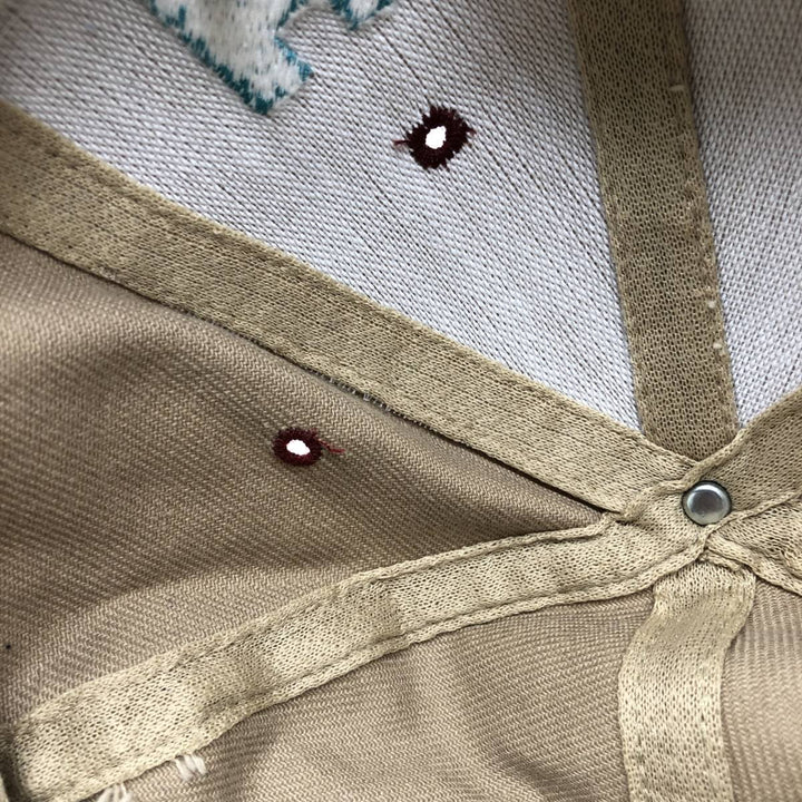 ~90'S NISSUN Two-Tone Advertising 6-Panel Cap, One Size Fits All, Vintage unclear Beige type Vintage Second Hand