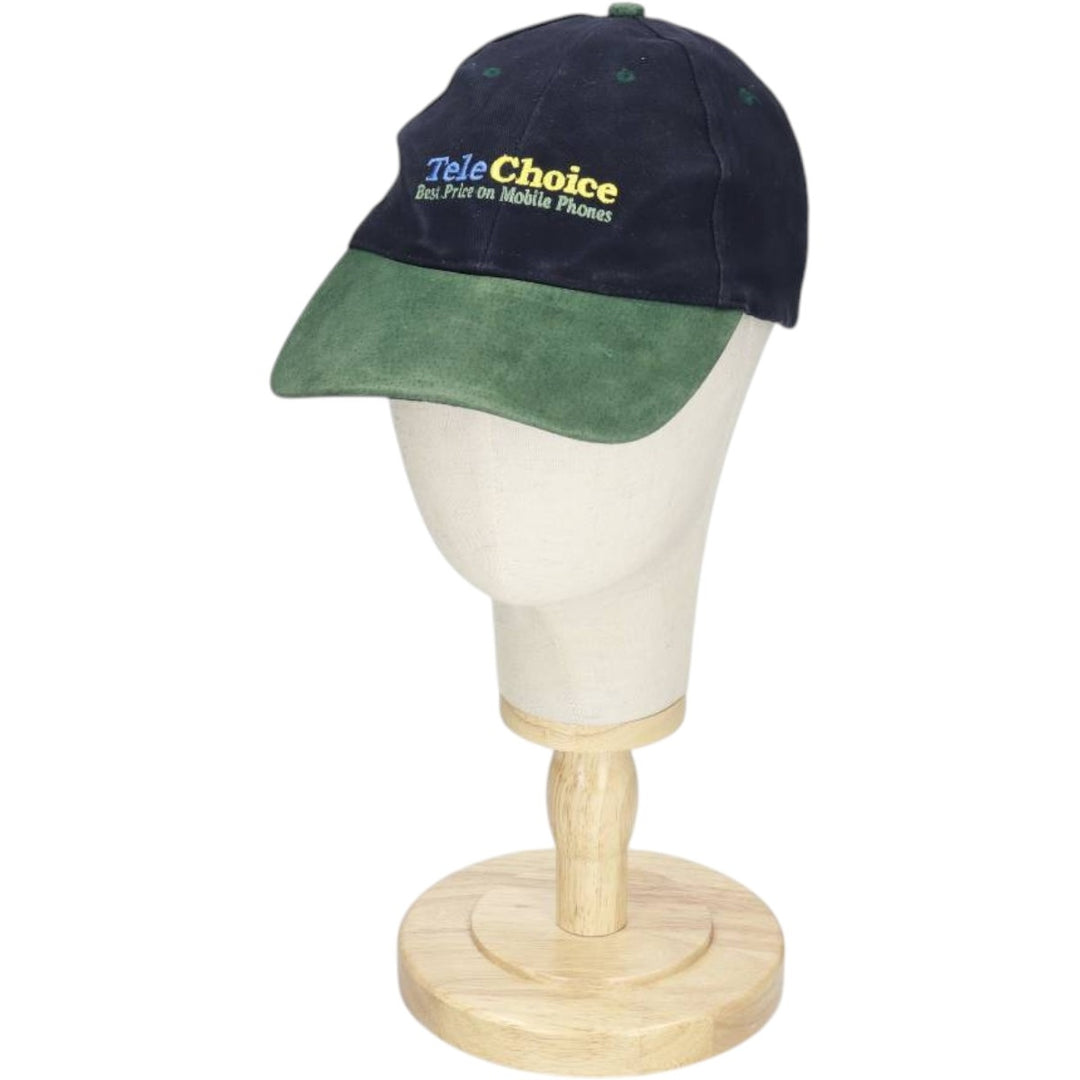 Advertising Two-Tone Suede 6-Panel Cap (One Size Fits All) cotton green type Vintage Second Hand
