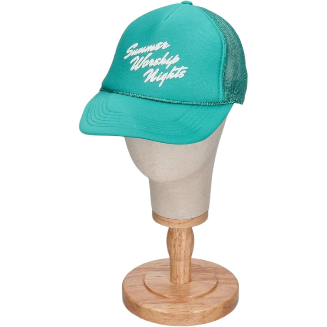 NISSUN Trucker Cap Mesh Cap One Size Fits All polyester turquoise blue Vintage Second Hand