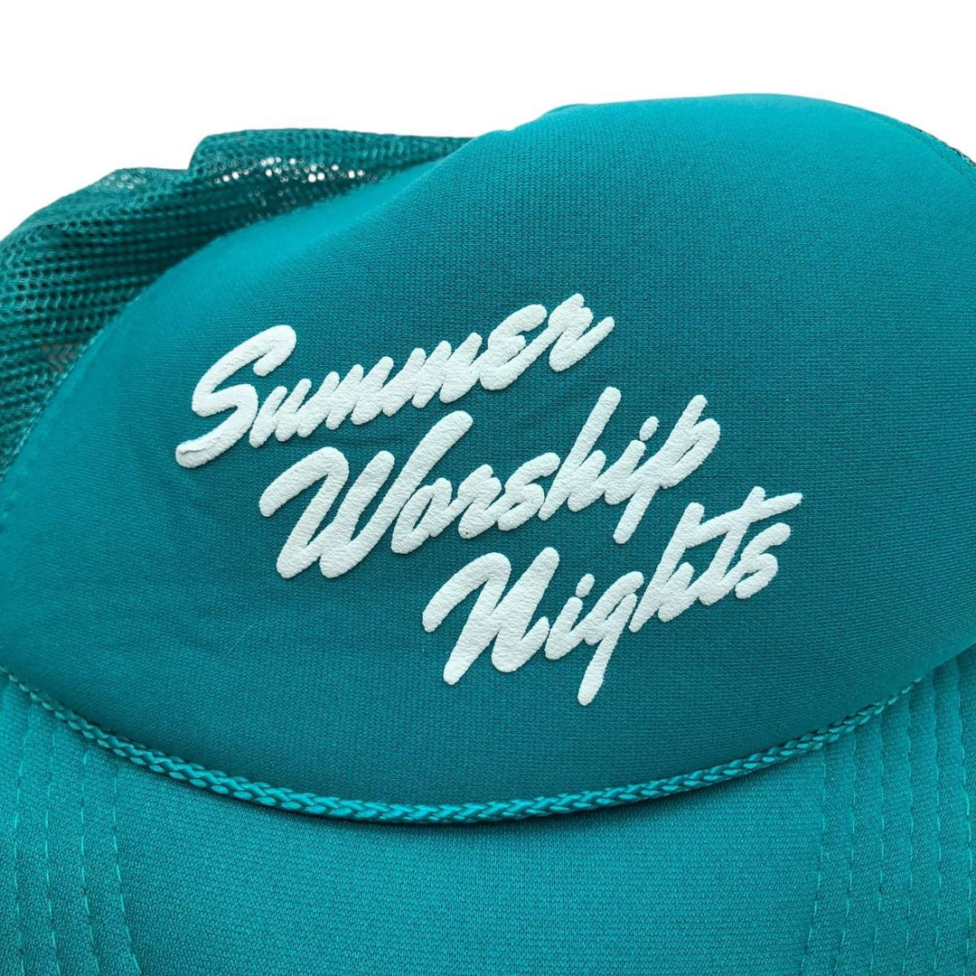 NISSUN Trucker Cap Mesh Cap One Size Fits All polyester turquoise blue Vintage Second Hand