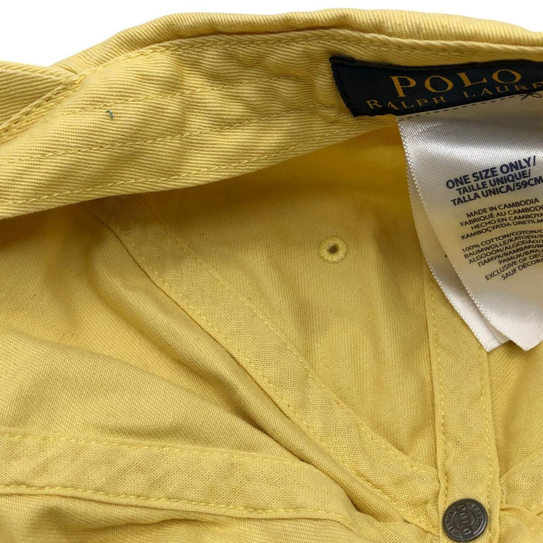 Ralph Lauren POLO by Ralph Lauren Baseball Cap, 6-Panel Cap, One Size Fits Most cotton yellow type Vintage Second Hand