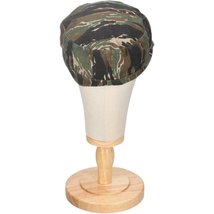 Civilian-made camouflage pattern tiger stripe camo cap, field cap, one size fits all. cotton Khaki type Vintage Second Hand