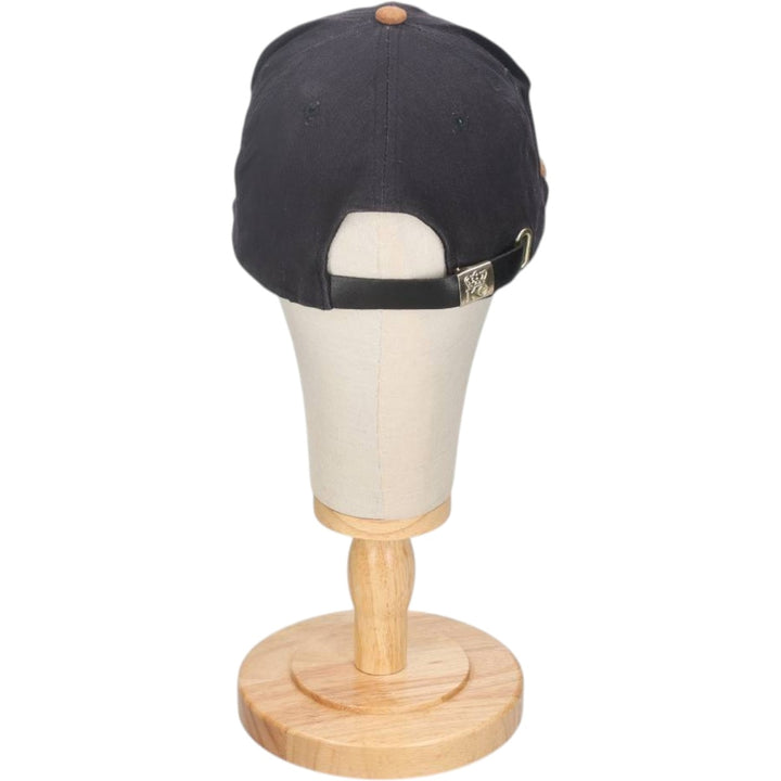 80s-90'S KC Leather Brim Baseball Cap, 6-Panel Cap, One Size Fits All, Vintage unclear black type Vintage Second Hand