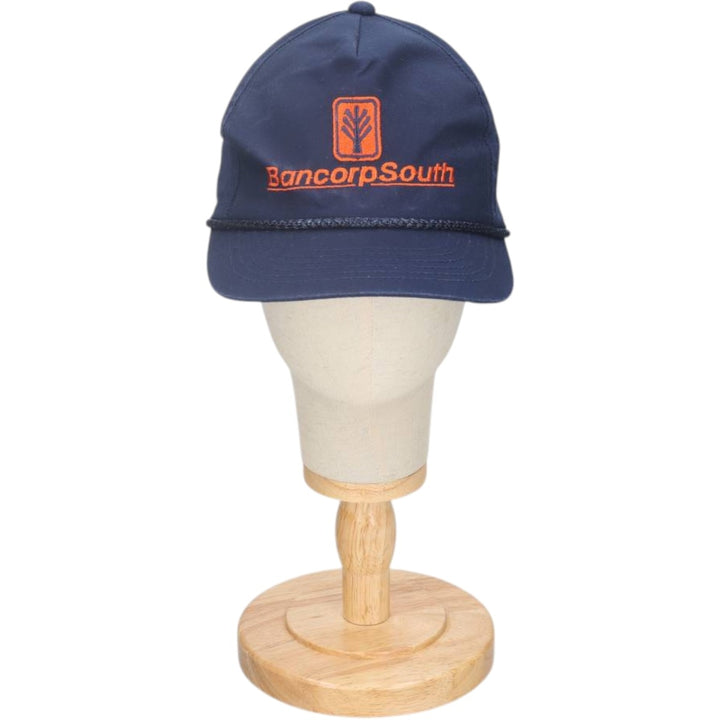 90'S Young An Hat BancorpSouth Advertising Baseball Cap, One Size Fits All, Vintage cotton navy blue type Vintage Second Hand