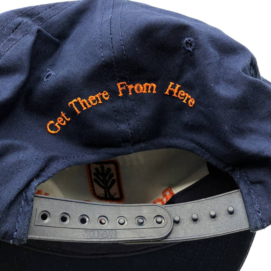 90'S Young An Hat BancorpSouth Advertising Baseball Cap, One Size Fits All, Vintage cotton navy blue type Vintage Second Hand