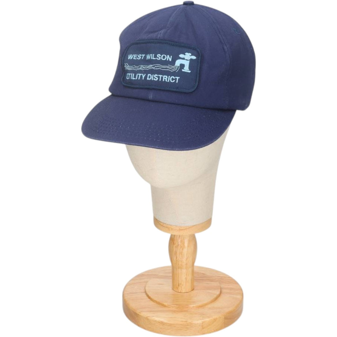 WEST WILSON UTILITY DISTRICT Advertising Baseball Cap, Made in USA, One Size Fits All unclear navy blue type Vintage Second Hand