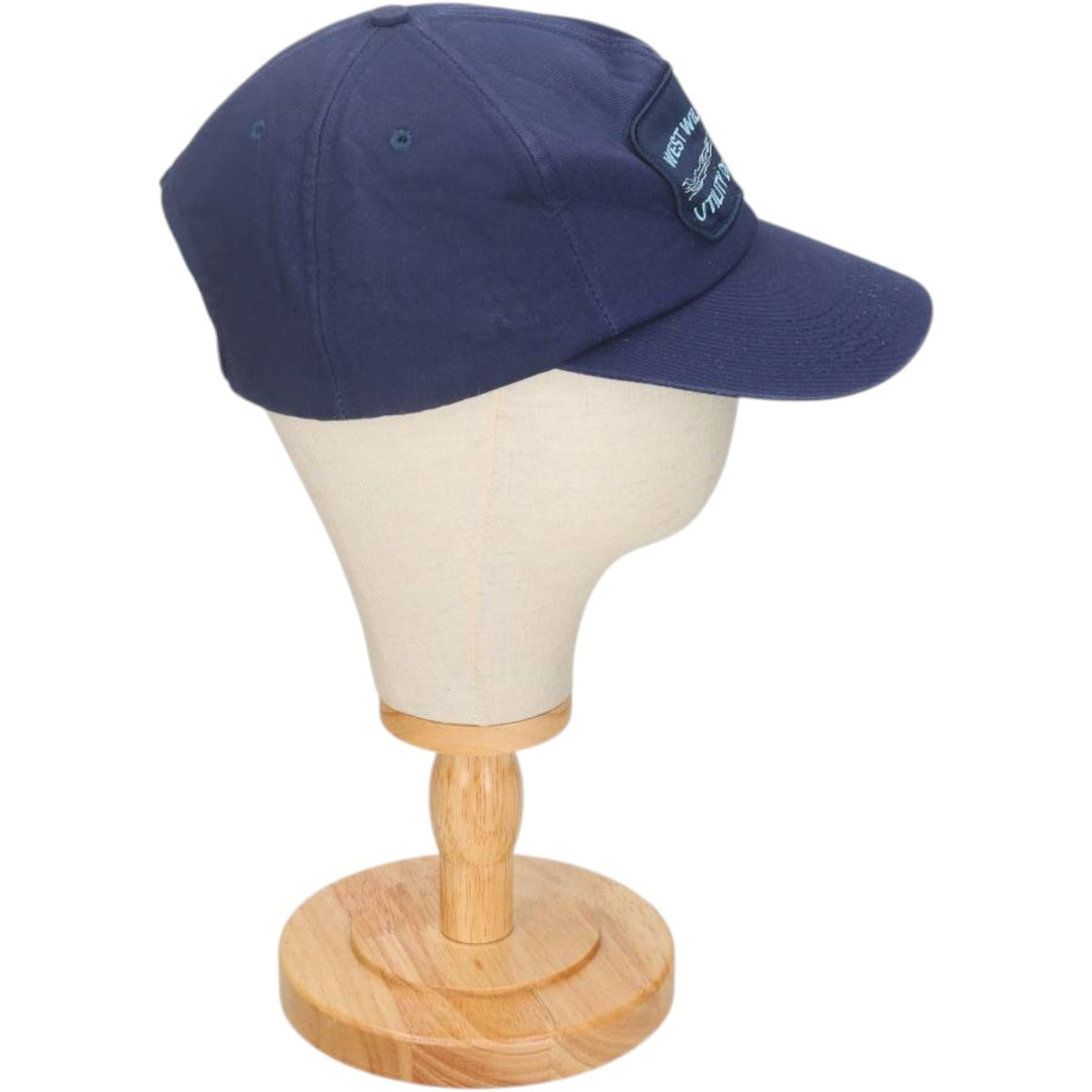 WEST WILSON UTILITY DISTRICT Advertising Baseball Cap, Made in USA, One Size Fits All unclear navy blue type Vintage Second Hand