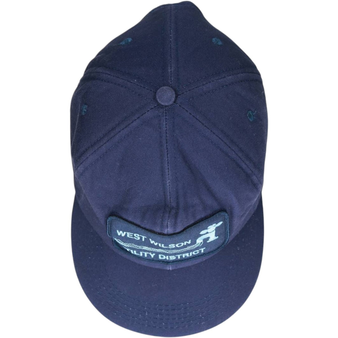 WEST WILSON UTILITY DISTRICT Advertising Baseball Cap, Made in USA, One Size Fits All unclear navy blue type Vintage Second Hand
