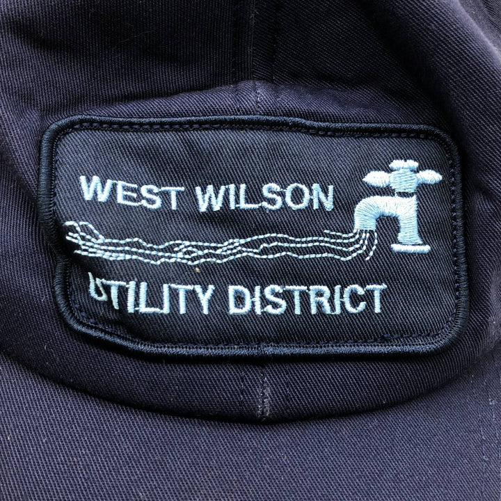 WEST WILSON UTILITY DISTRICT Advertising Baseball Cap, Made in USA, One Size Fits All unclear navy blue type Vintage Second Hand