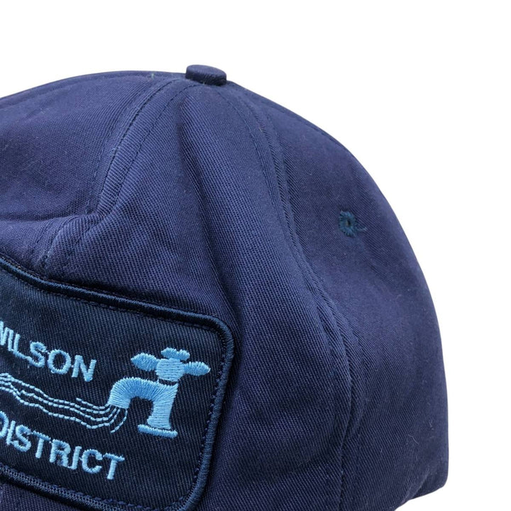 WEST WILSON UTILITY DISTRICT Advertising Baseball Cap, Made in USA, One Size Fits All unclear navy blue type Vintage Second Hand