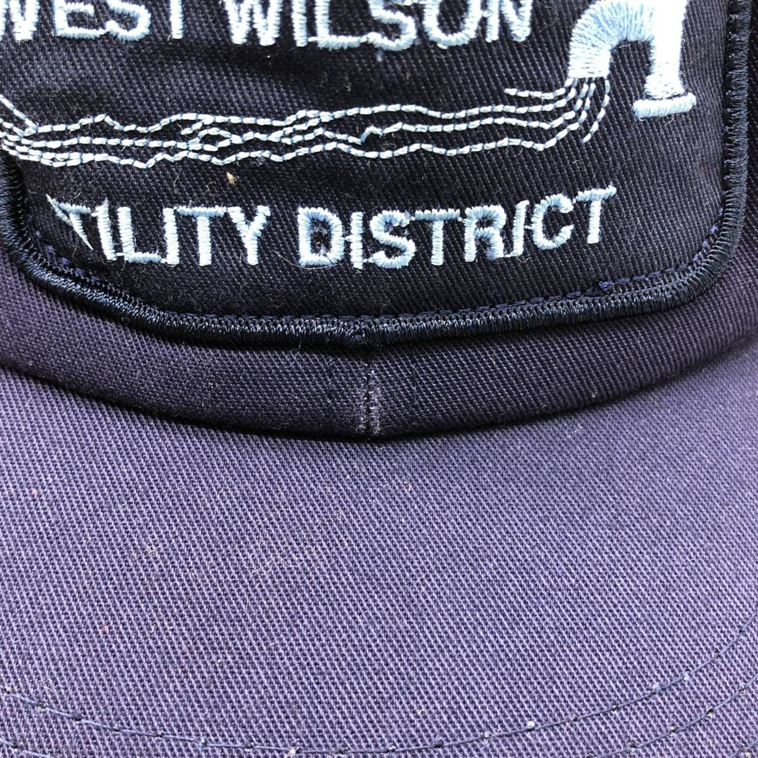 WEST WILSON UTILITY DISTRICT Advertising Baseball Cap, Made in USA, One Size Fits All unclear navy blue type Vintage Second Hand