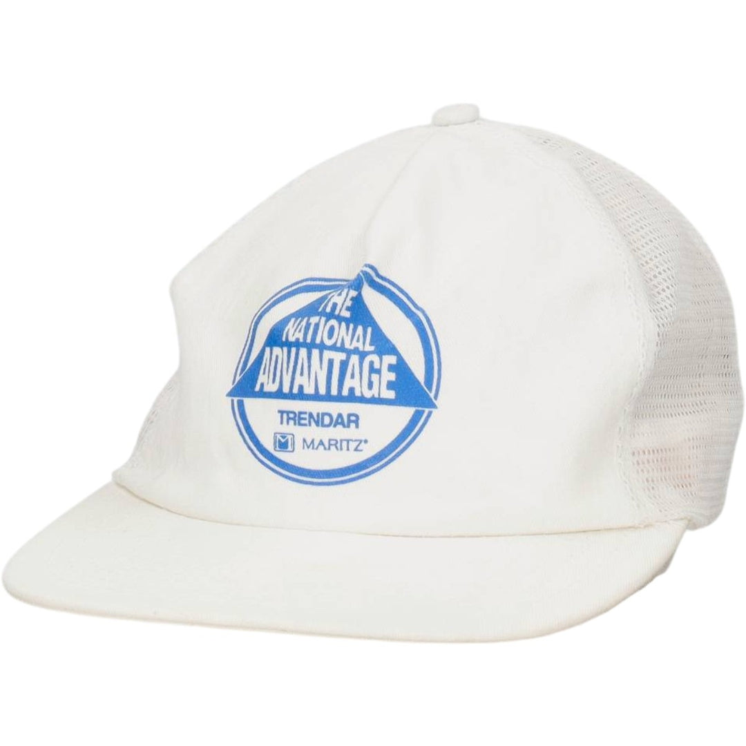 90'S Sam-Sen Caps Advertising Trucker Cap Mesh Cap Made in USA One Size Fits All Vintage unclear white type Vintage Second Hand