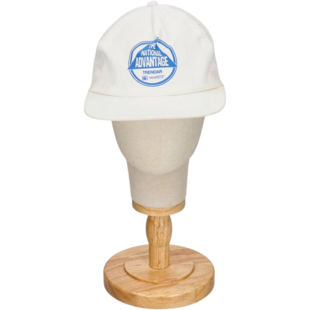 90'S Sam-Sen Caps Advertising Trucker Cap Mesh Cap Made in USA One Size Fits All Vintage unclear white type Vintage Second Hand
