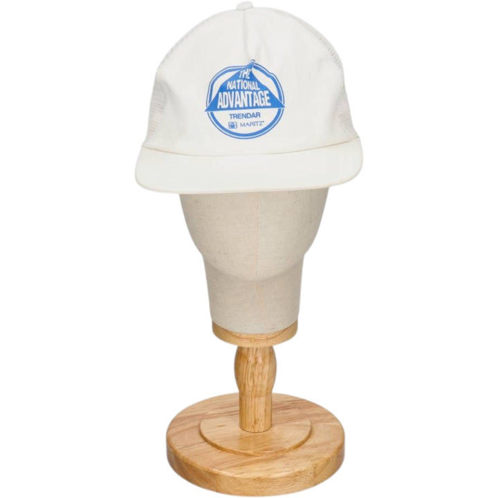 90'S Sam-Sen Caps Advertising Trucker Cap Mesh Cap Made in USA One Size Fits All Vintage unclear white type Vintage Second Hand