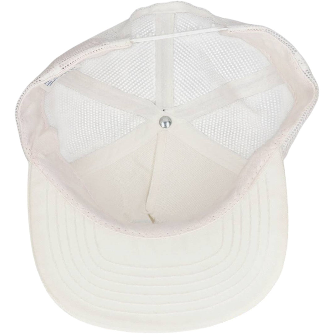 90'S Sam-Sen Caps Advertising Trucker Cap Mesh Cap Made in USA One Size Fits All Vintage unclear white type Vintage Second Hand