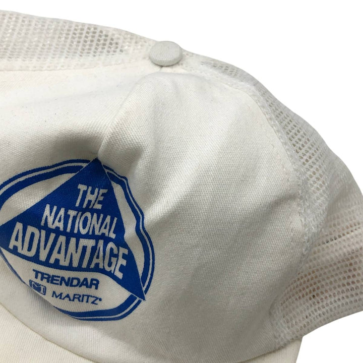90'S Sam-Sen Caps Advertising Trucker Cap Mesh Cap Made in USA One Size Fits All Vintage unclear white type Vintage Second Hand