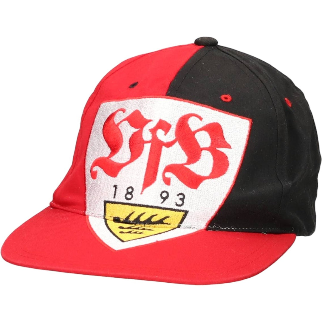 90'S NUTMEG BUNDESLIGA VfB STUTTGART Two-tone Baseball Cap, 6-Panel Cap, One Size Fits All, Vintage polyester red type Vintage Second Hand