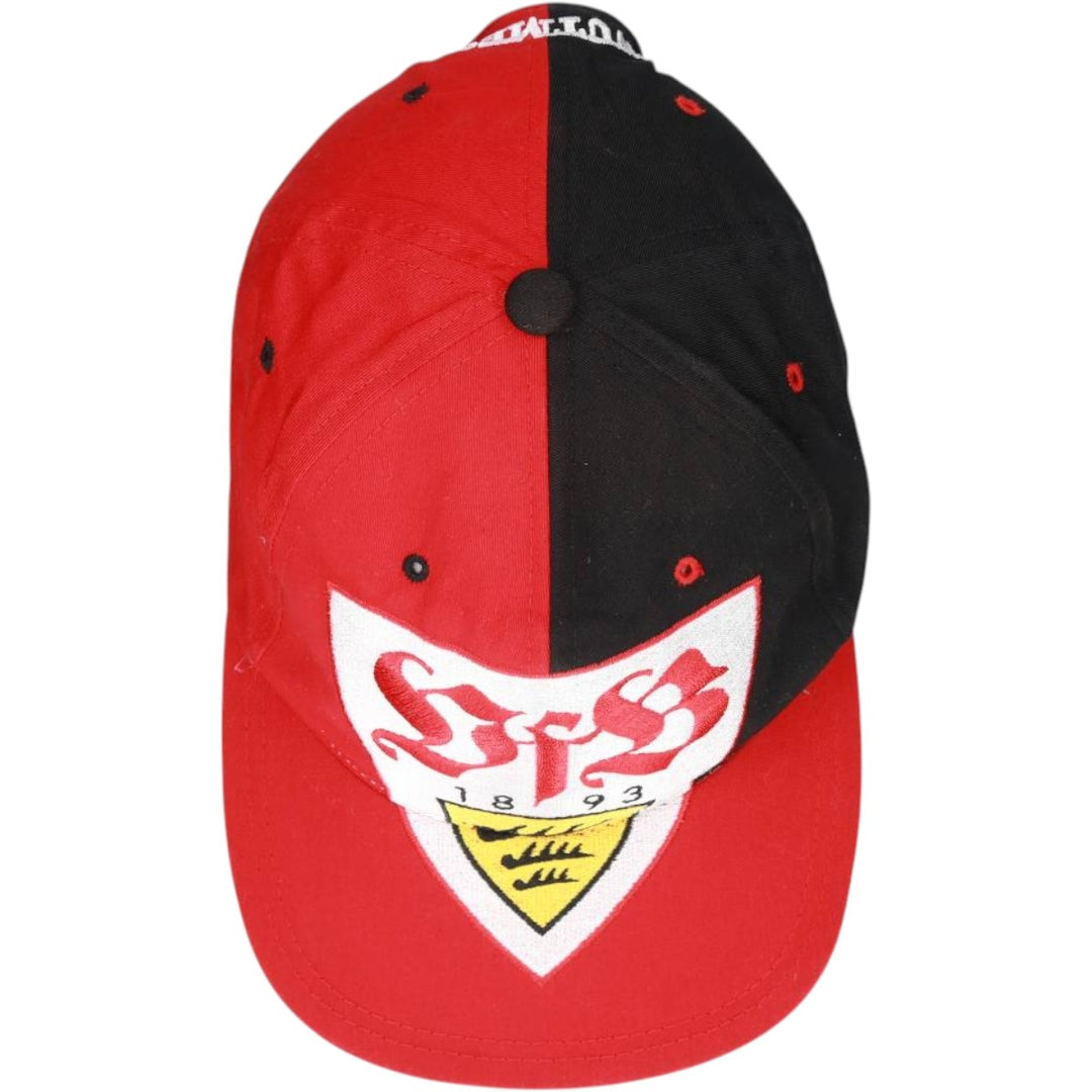 90'S NUTMEG BUNDESLIGA VfB STUTTGART Two-tone Baseball Cap, 6-Panel Cap, One Size Fits All, Vintage polyester red type Vintage Second Hand