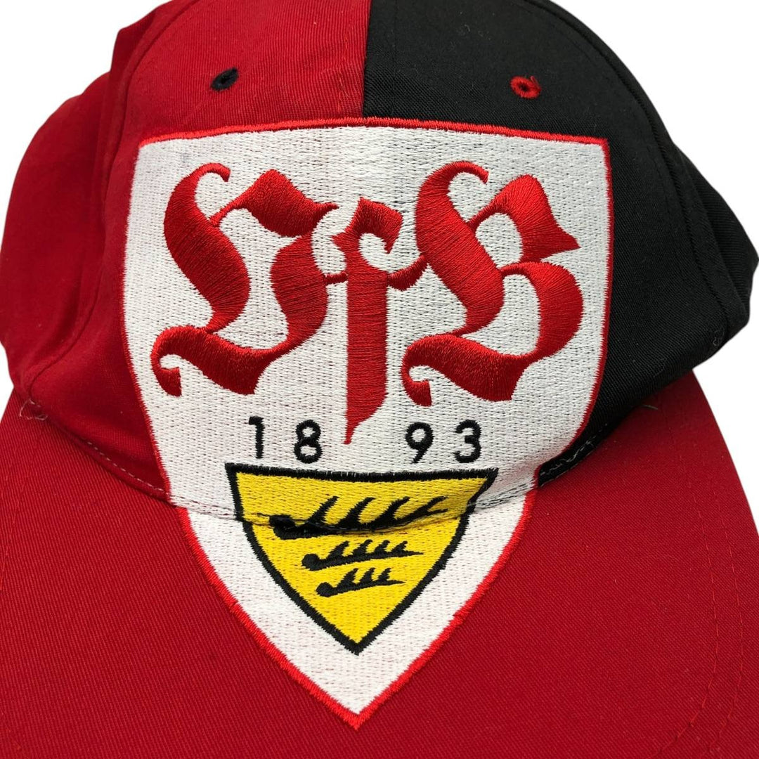 90'S NUTMEG BUNDESLIGA VfB STUTTGART Two-tone Baseball Cap, 6-Panel Cap, One Size Fits All, Vintage polyester red type Vintage Second Hand