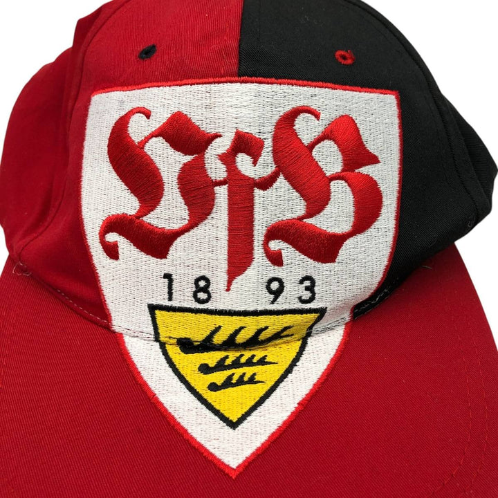 90'S NUTMEG BUNDESLIGA VfB STUTTGART Two-tone Baseball Cap, 6-Panel Cap, One Size Fits All, Vintage polyester red type Vintage Second Hand