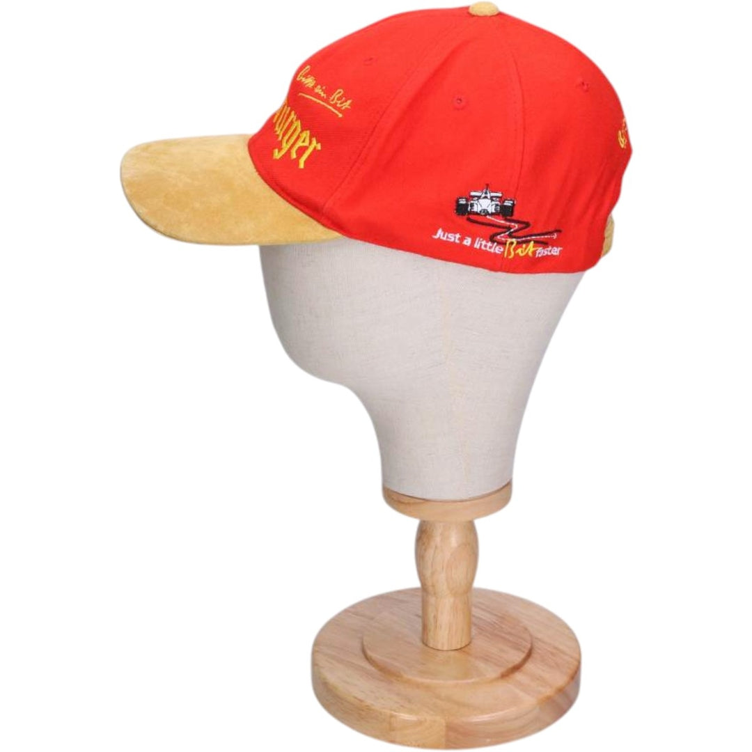 BITBURGER Leather Brim Advertising Racing Cap (One Size Fits All) acrylic red type Vintage Second Hand