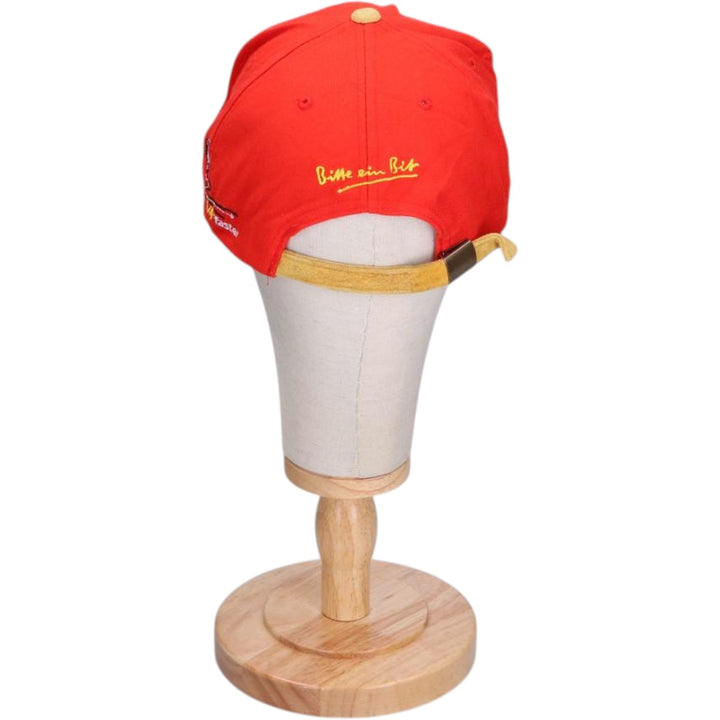 BITBURGER Leather Brim Advertising Racing Cap (One Size Fits All) acrylic red type Vintage Second Hand