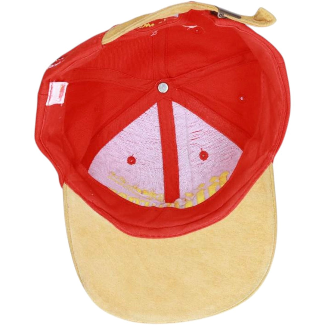 BITBURGER Leather Brim Advertising Racing Cap (One Size Fits All) acrylic red type Vintage Second Hand