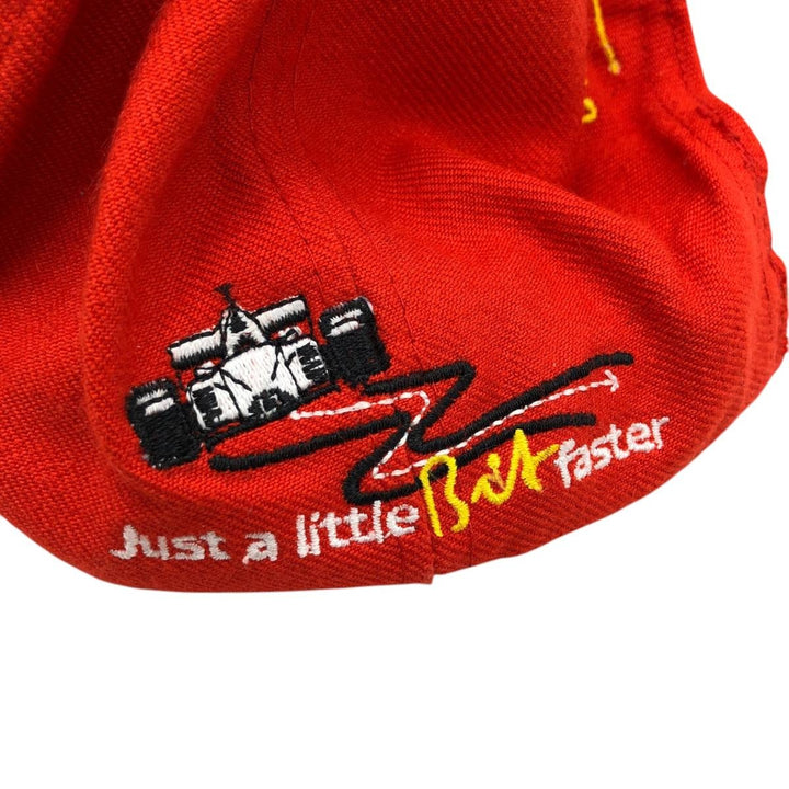 BITBURGER Leather Brim Advertising Racing Cap (One Size Fits All) acrylic red type Vintage Second Hand