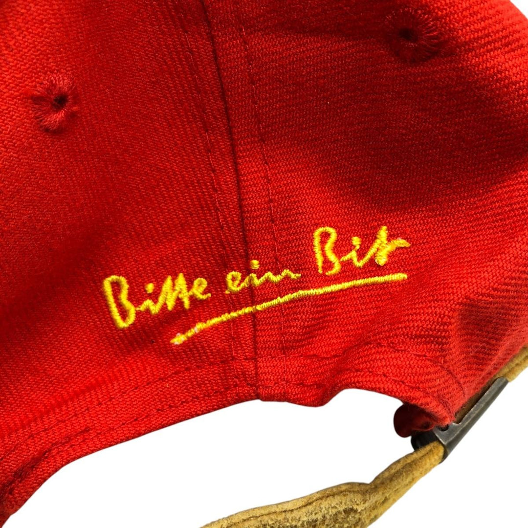 BITBURGER Leather Brim Advertising Racing Cap (One Size Fits All) acrylic red type Vintage Second Hand