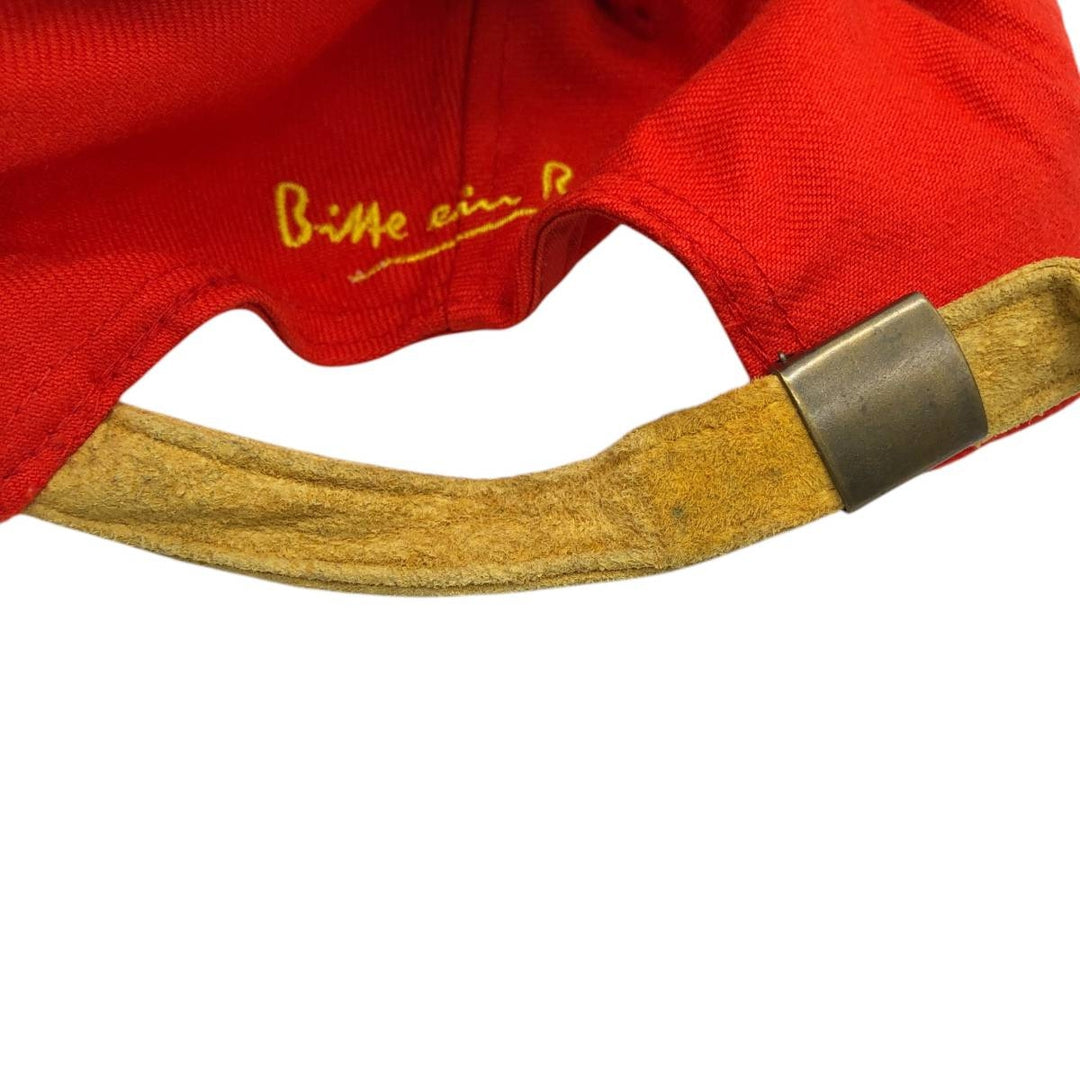 BITBURGER Leather Brim Advertising Racing Cap (One Size Fits All) acrylic red type Vintage Second Hand
