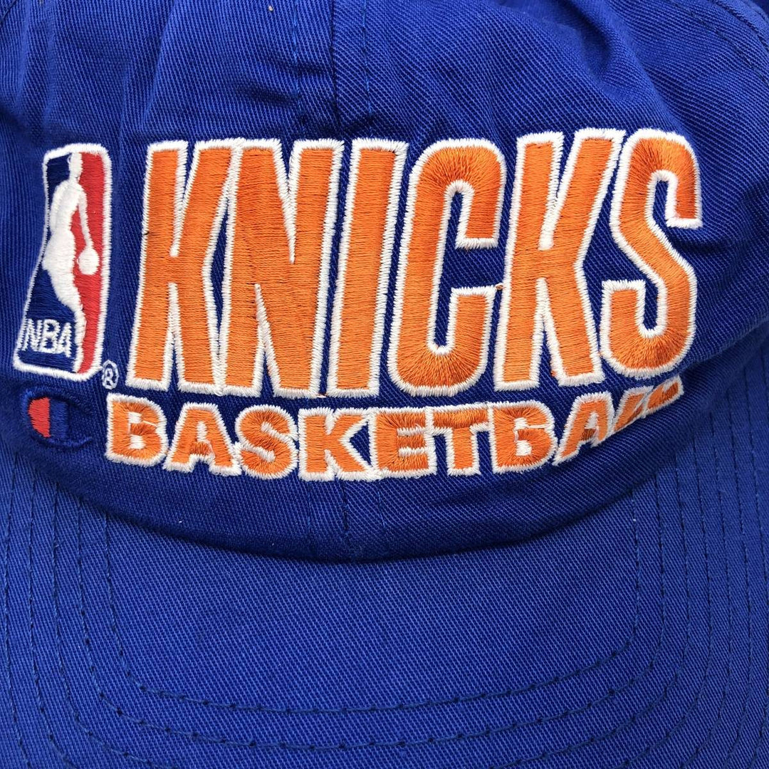 Champion NBA New York Knicks Baseball Cap, 6-Panel Cap, One Size Fits All polyester blue type Vintage Second Hand