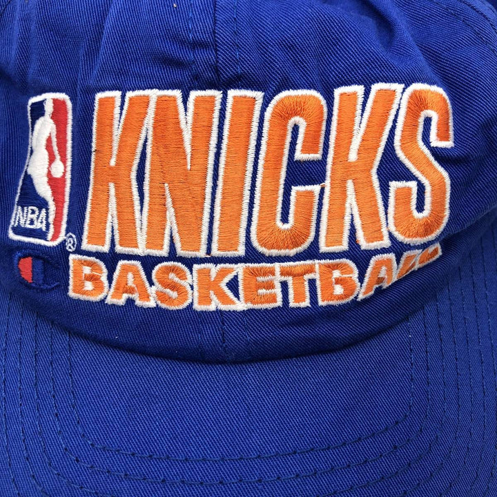 Champion NBA New York Knicks Baseball Cap, 6-Panel Cap, One Size Fits All polyester blue type Vintage Second Hand